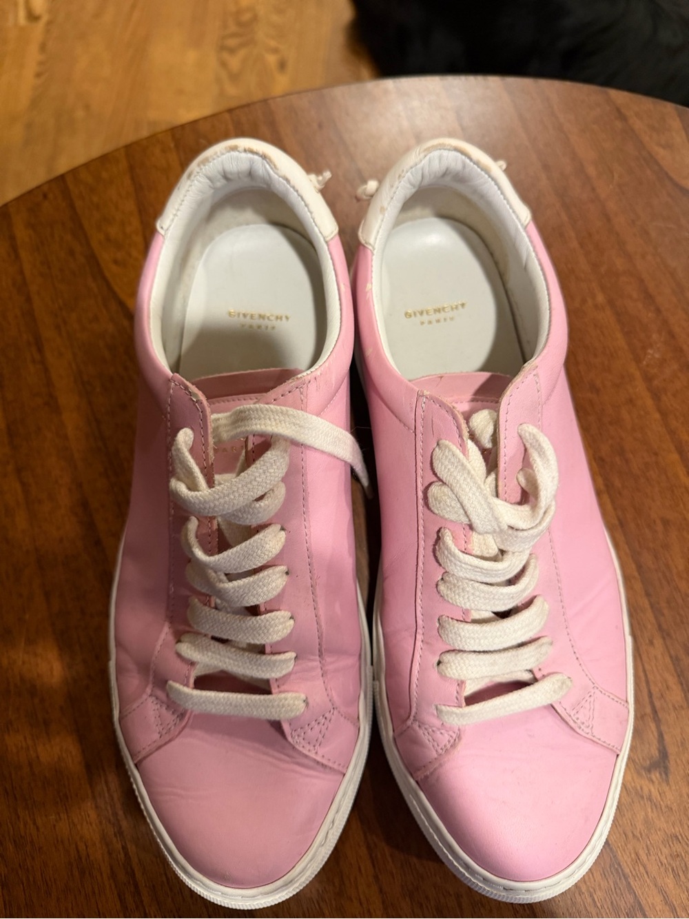 AS IS Givenchy Pink Leather Low-Top Sneakers with White Laces